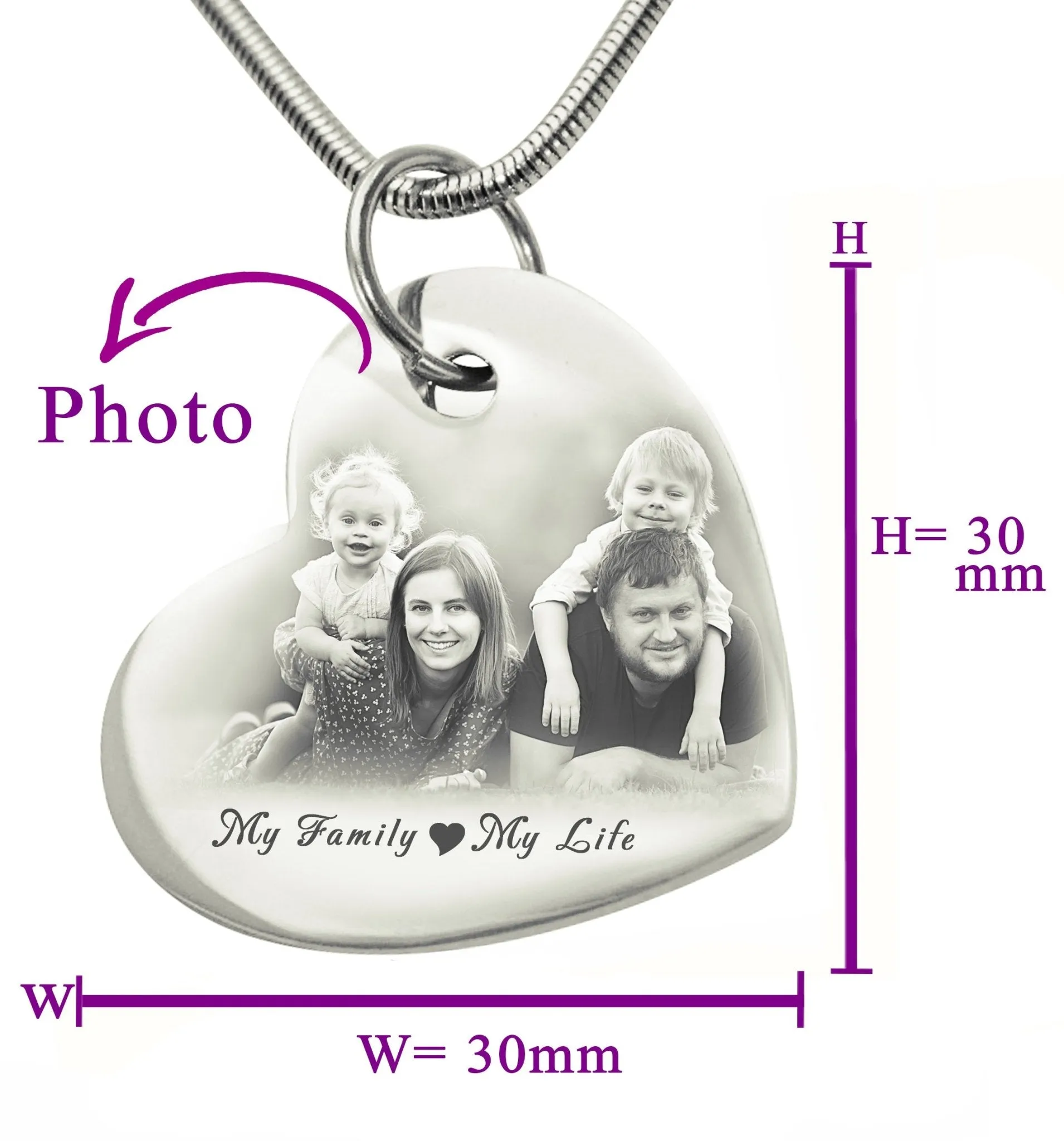 Bottom of My Heart Photo Necklace