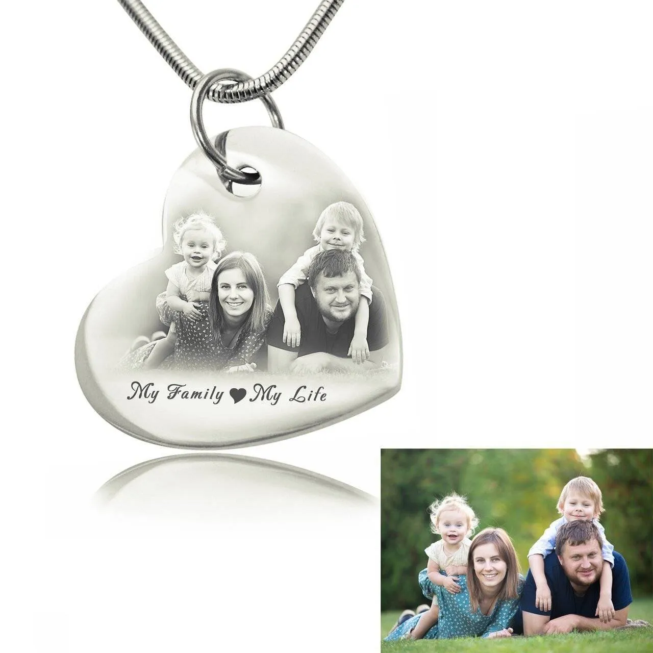 Bottom of My Heart Photo Necklace