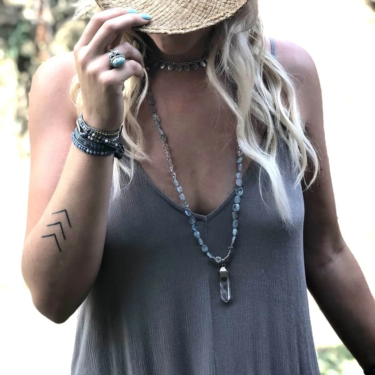 Branwyn Aquamarine Quartz Necklace