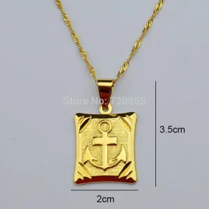 Cameron -Anchor Pendant & Necklaces ,18k Yellow Gold Plated