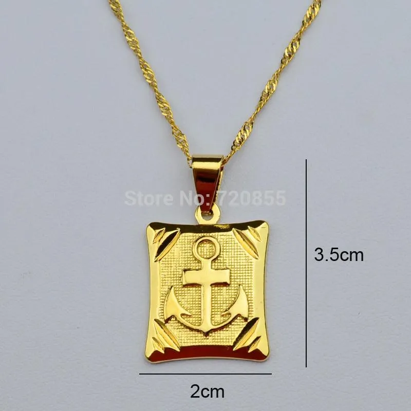 Cameron -Anchor Pendant & Necklaces ,18k Yellow Gold Plated