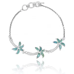 Caribbean Larimar Palm Tree Bracelet - Miami