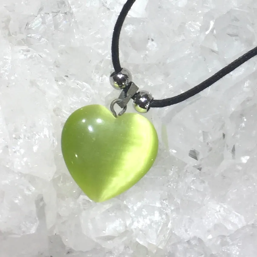 Cat's Eye Heart Necklaces