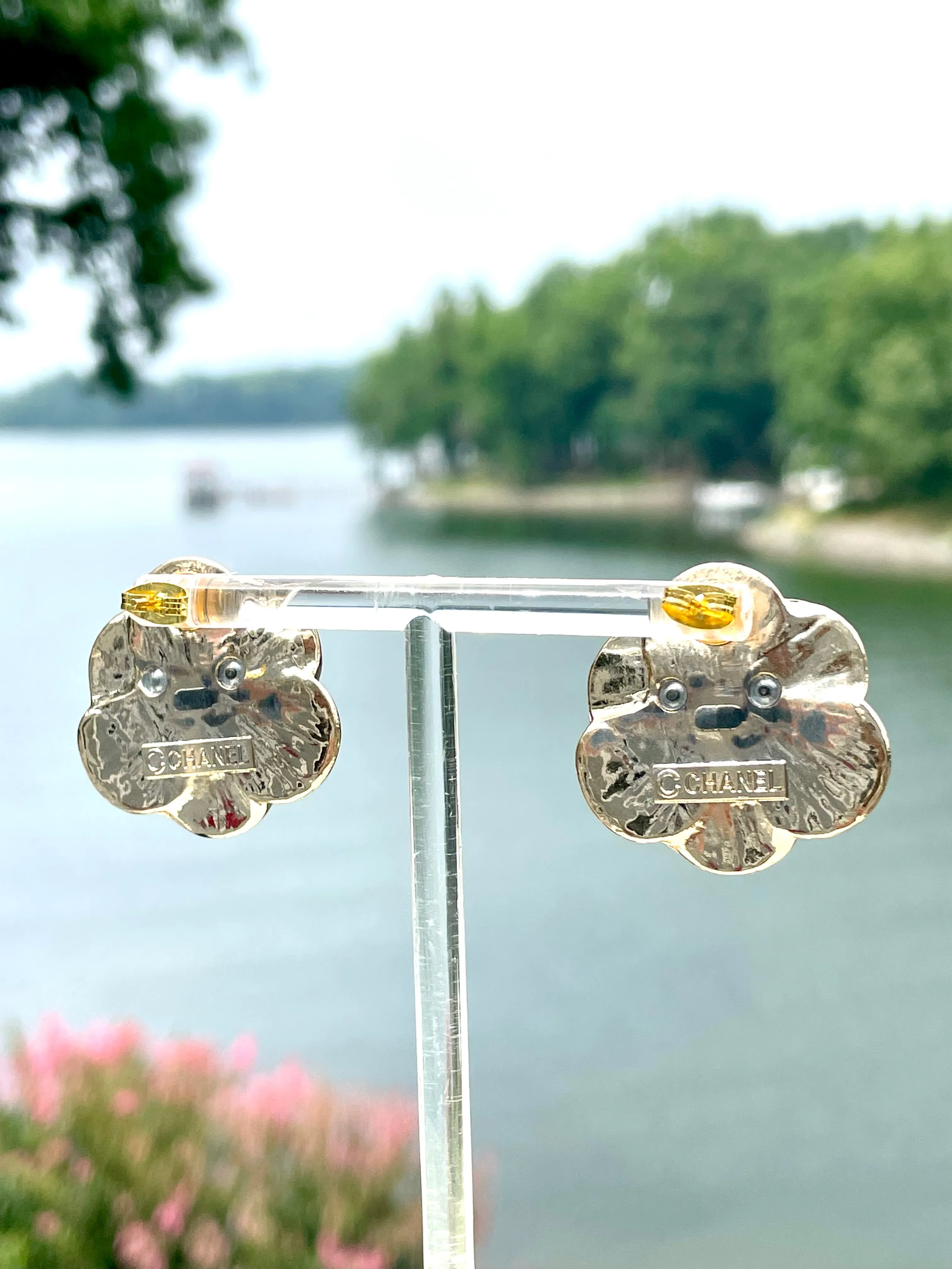 CC Camelia Flower Stud Earrings
