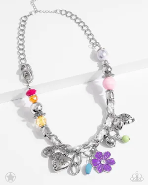 Charmed, I Am Sure - Multi - Rainbow Charm Inspirational Religious Paparazzi Short Necklace