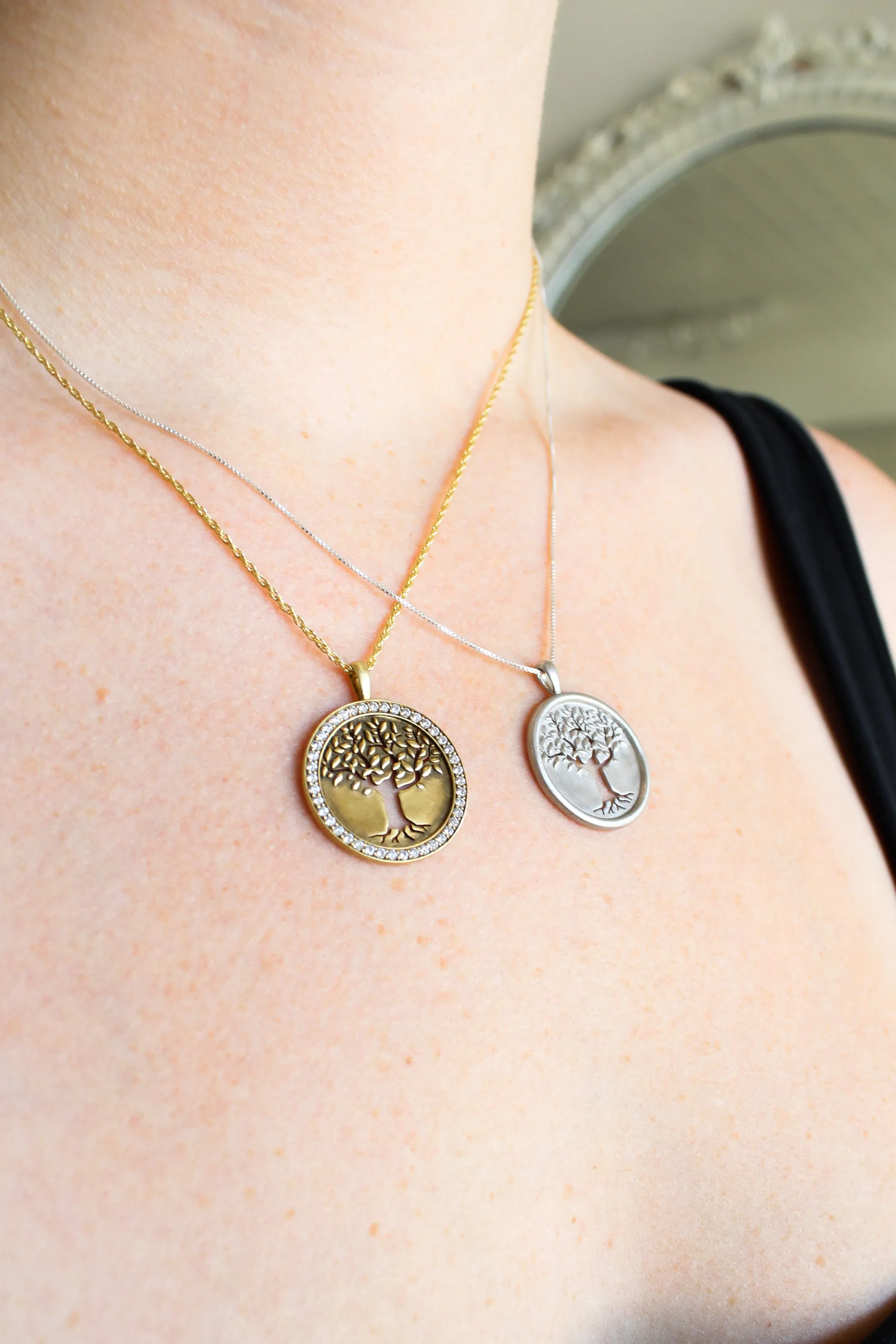Cherish Austin 14k   Pave Diamond Live Oak Pendant YG