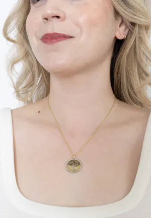 Cherish Austin 14k   Pave Diamond Live Oak Pendant YG
