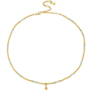 ChloBo Glistening Flower Bud Aventurine Choker Necklace - Gold