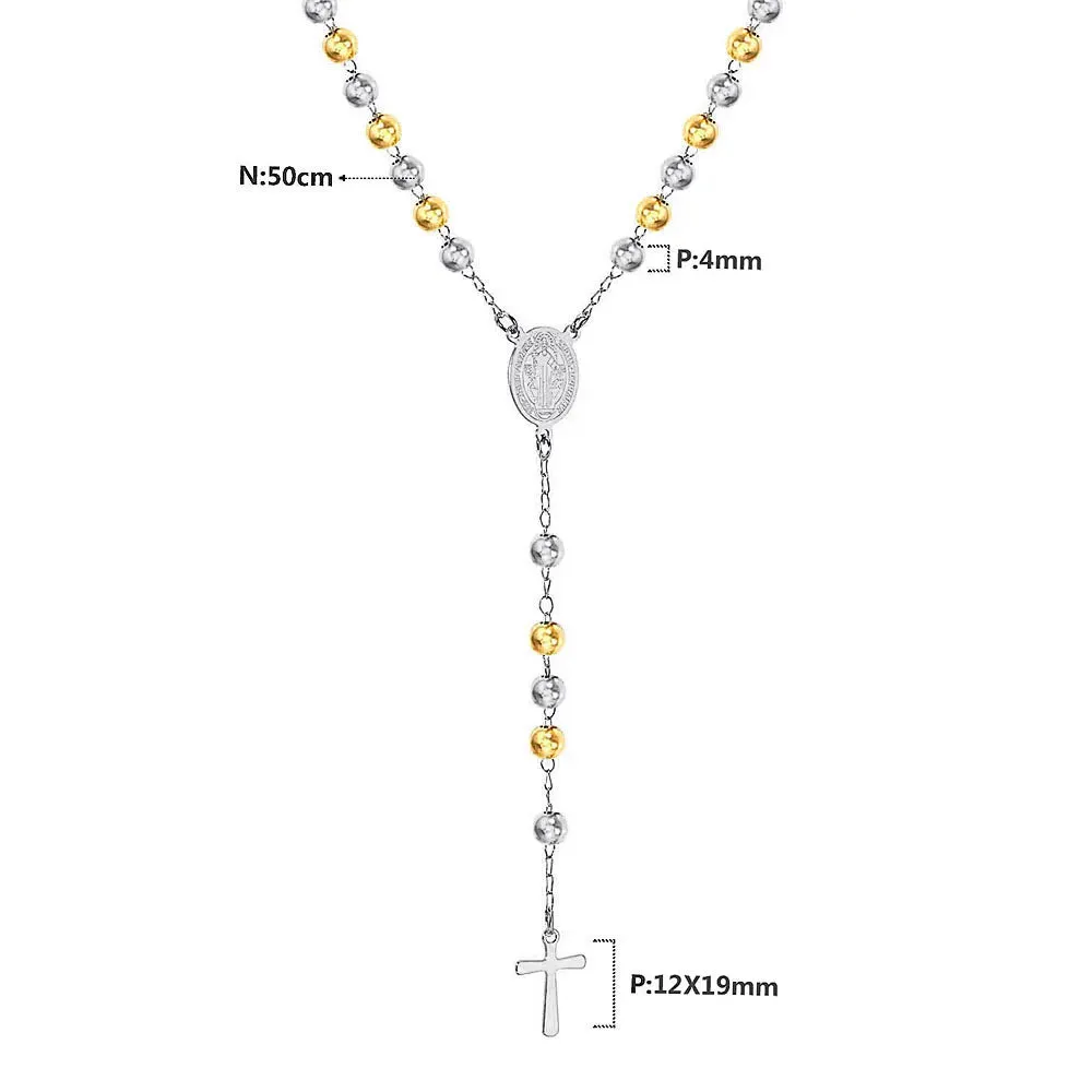 Christian Catholic  Stainless Steel Saint Benedict Cross Pendant Necklace