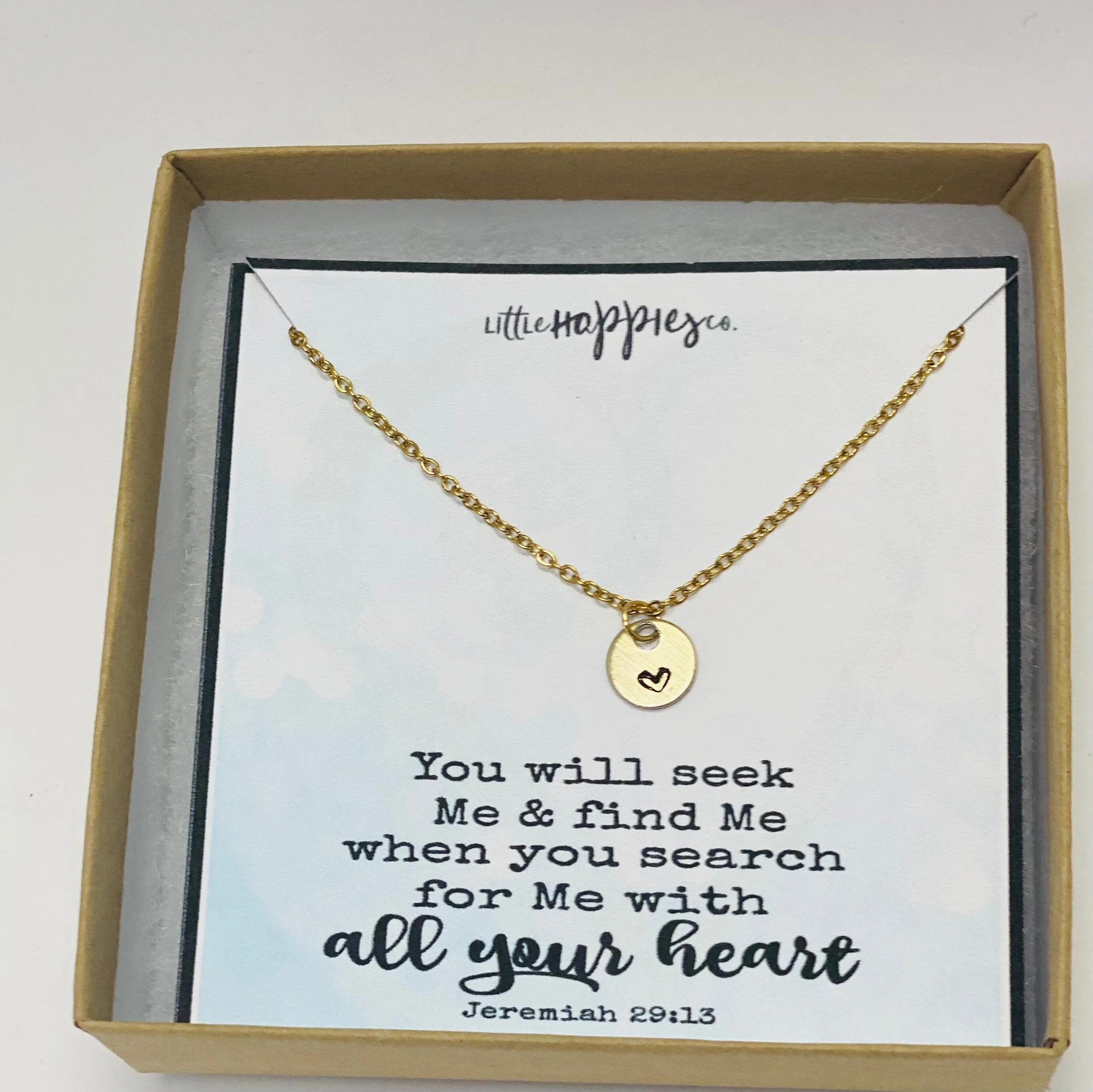 Christian Jewelry, Heart Necklace, Baptism gift, Confirmation gift, Encouragement gift, Gift of faith, Christmas gift, Birthday gift