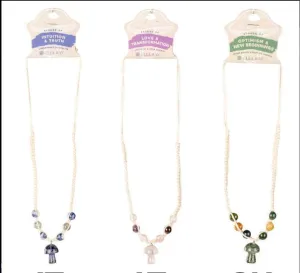 Clea Ray - Gemstone Mushroom Hemp Necklace