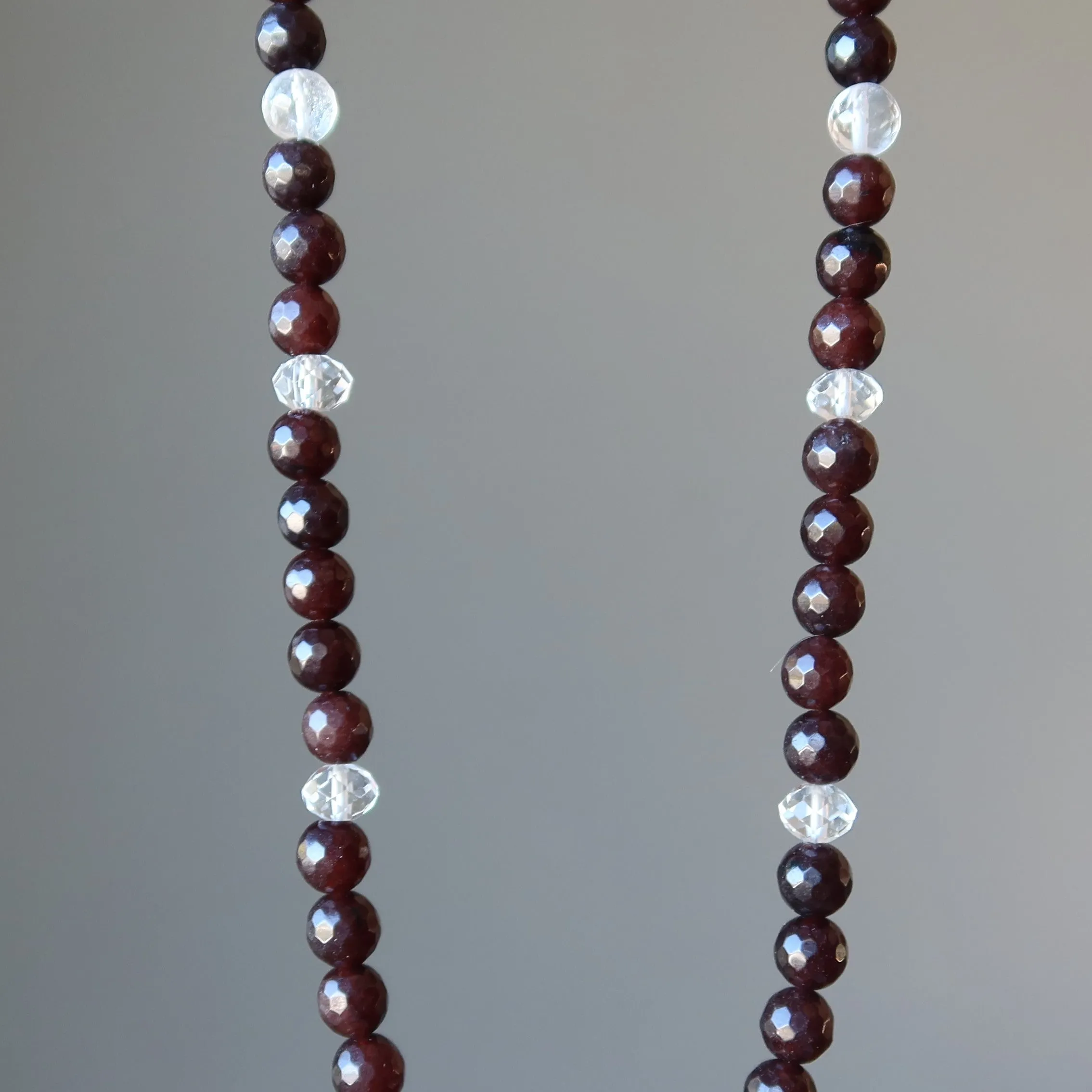 Clear Quartz Necklace Merkaba Star Chalcedony