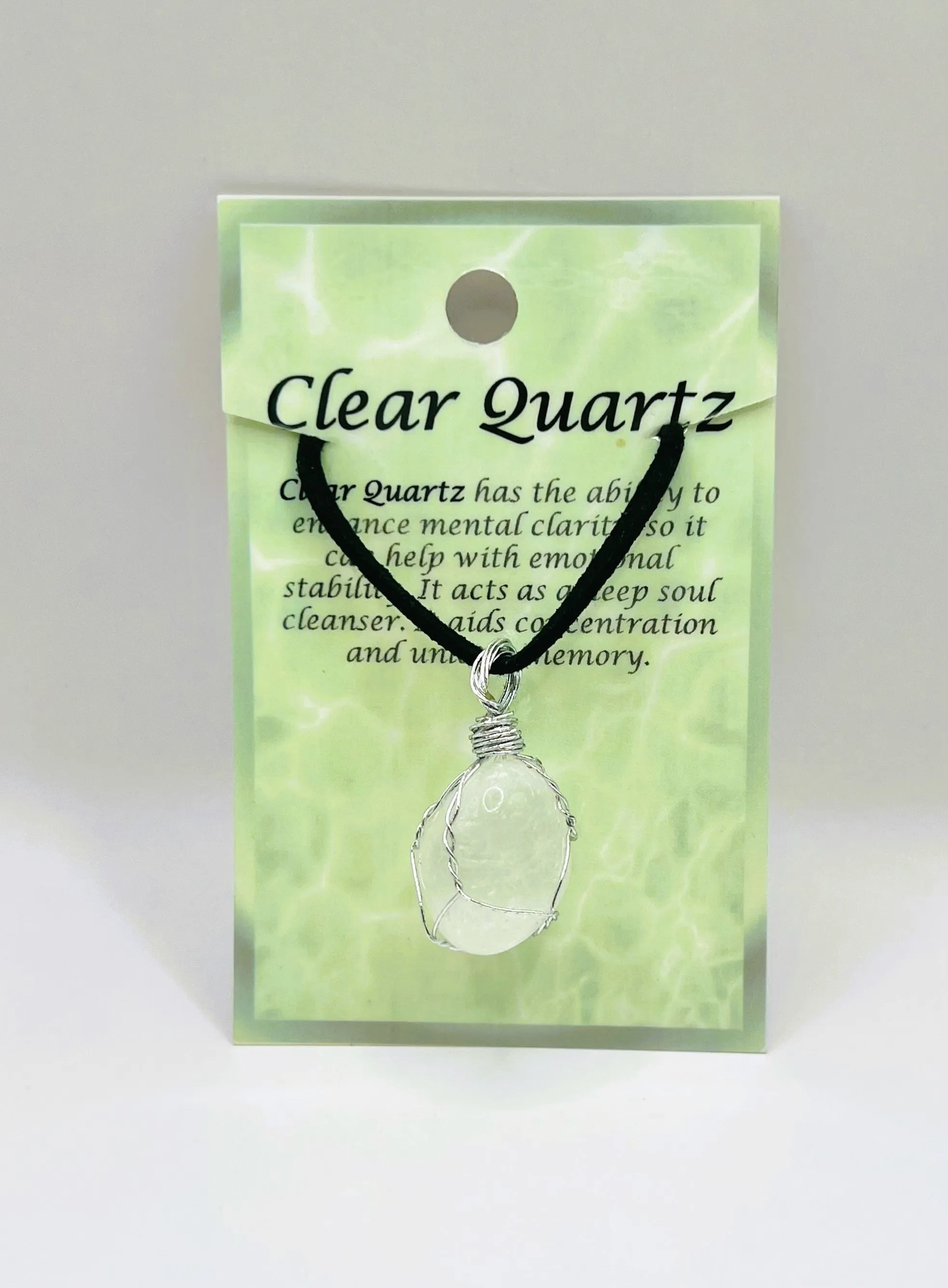 Clear Quartz Silver Wire Wrapped Necklace