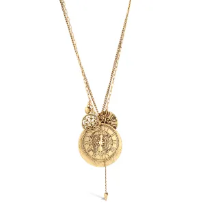 CLOCK PENDANT CHARM NECKLACES #249GD1201 (1E5)