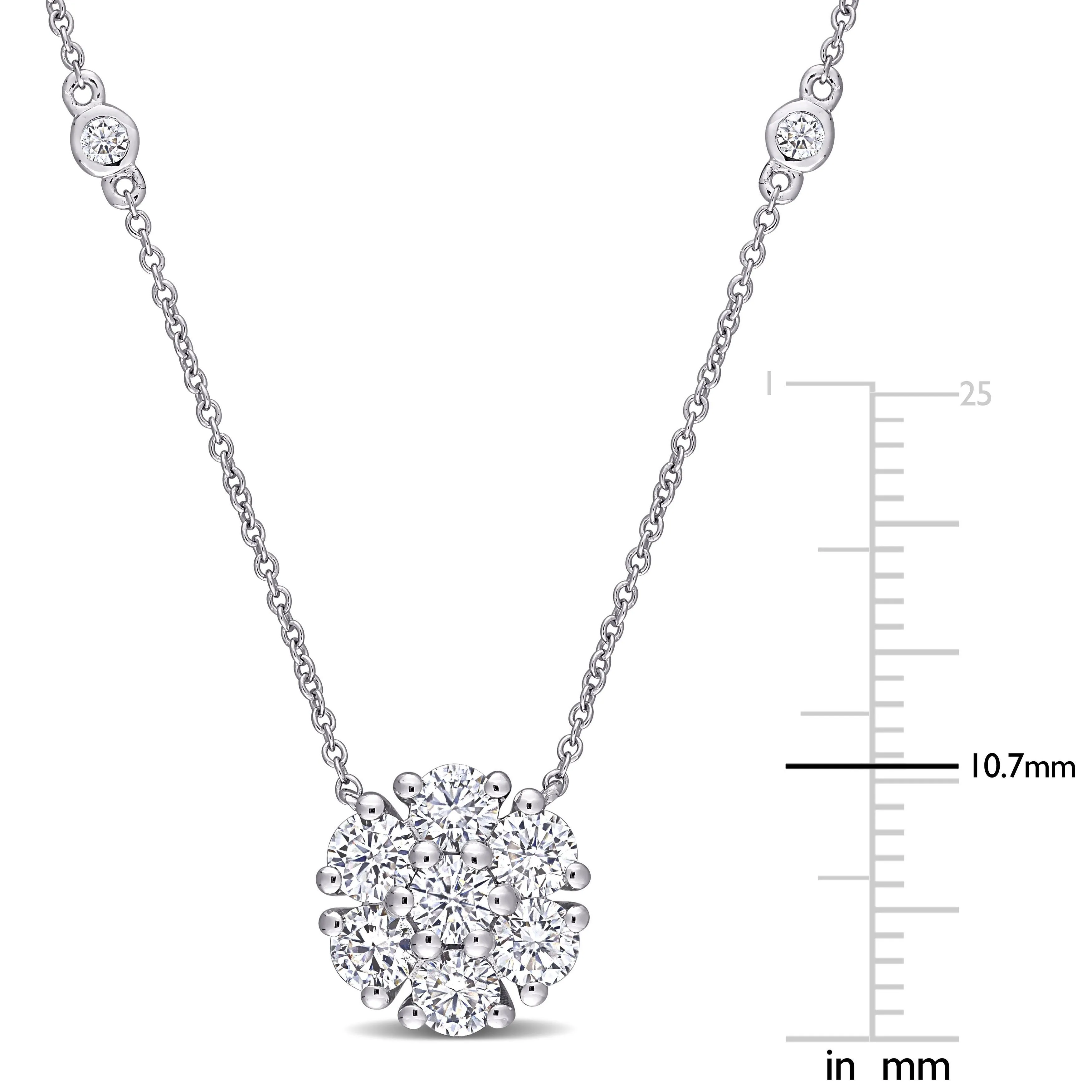 Cluster Floral Moissanite Necklace