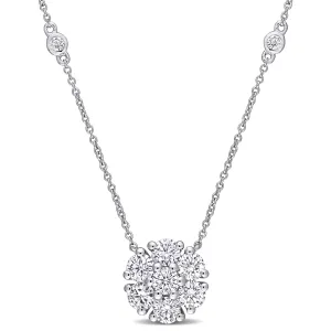 Cluster Floral Moissanite Necklace