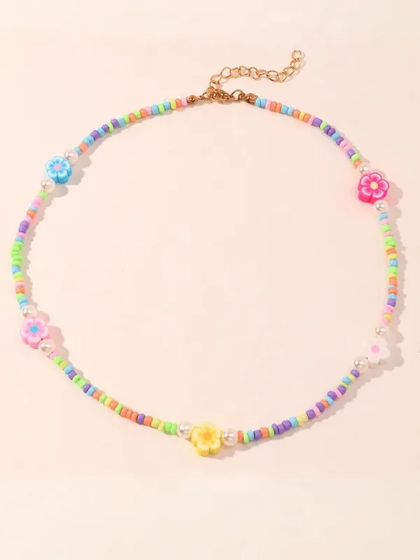 Color Burst Flower Power Kids Necklace
