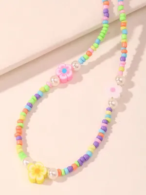 Color Burst Flower Power Kids Necklace