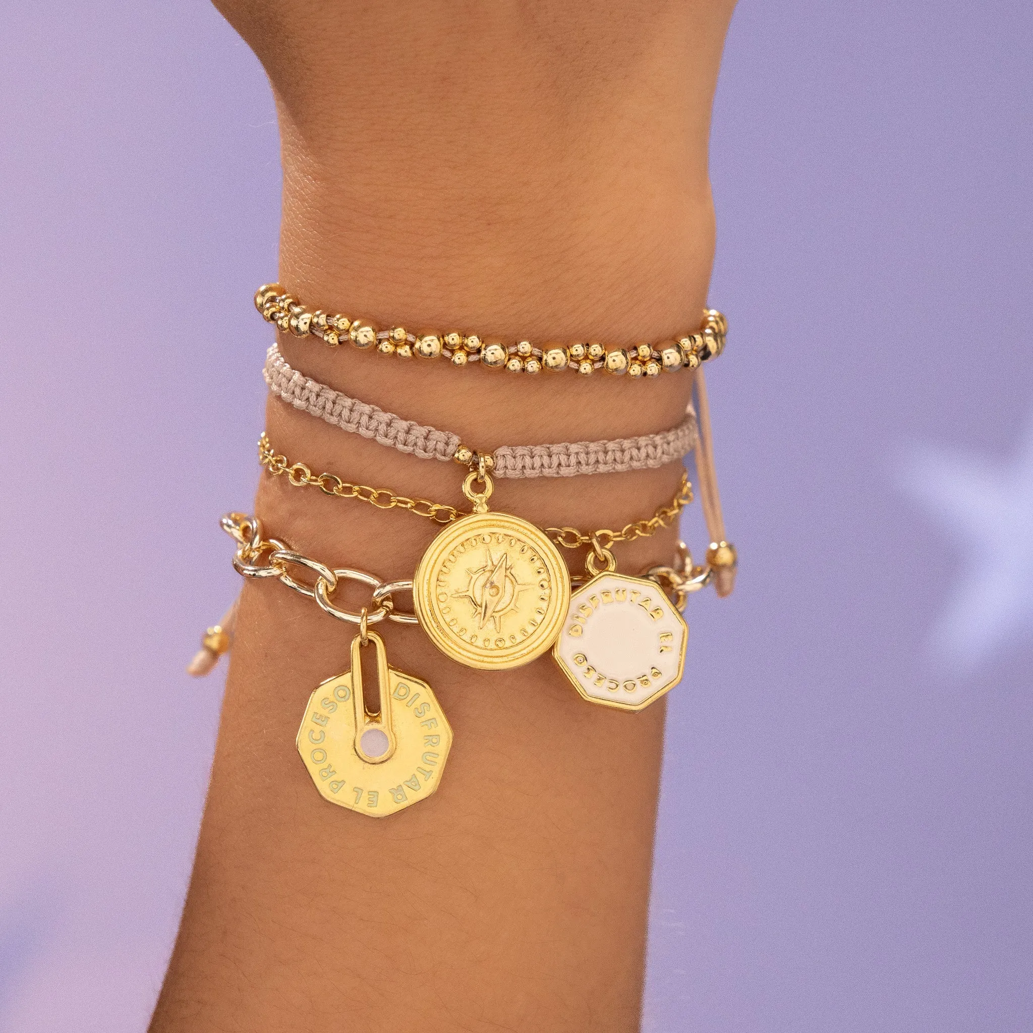 Compass and Dream 4-Piece Bracelet Set   Earrings