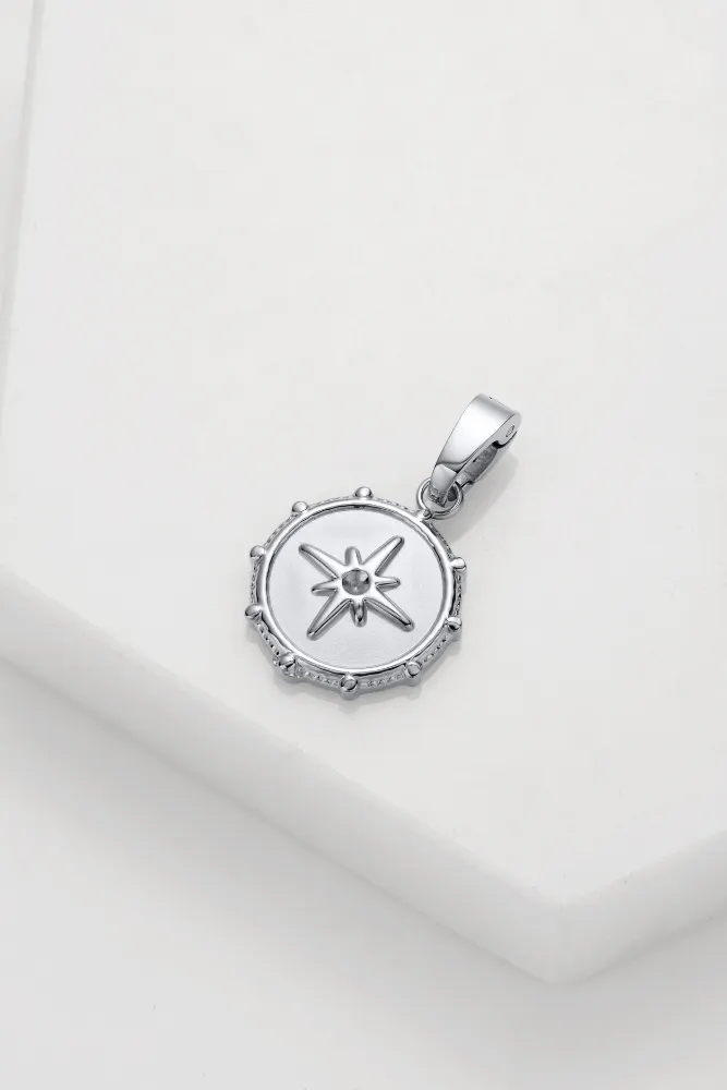 Compass Charm - Silver