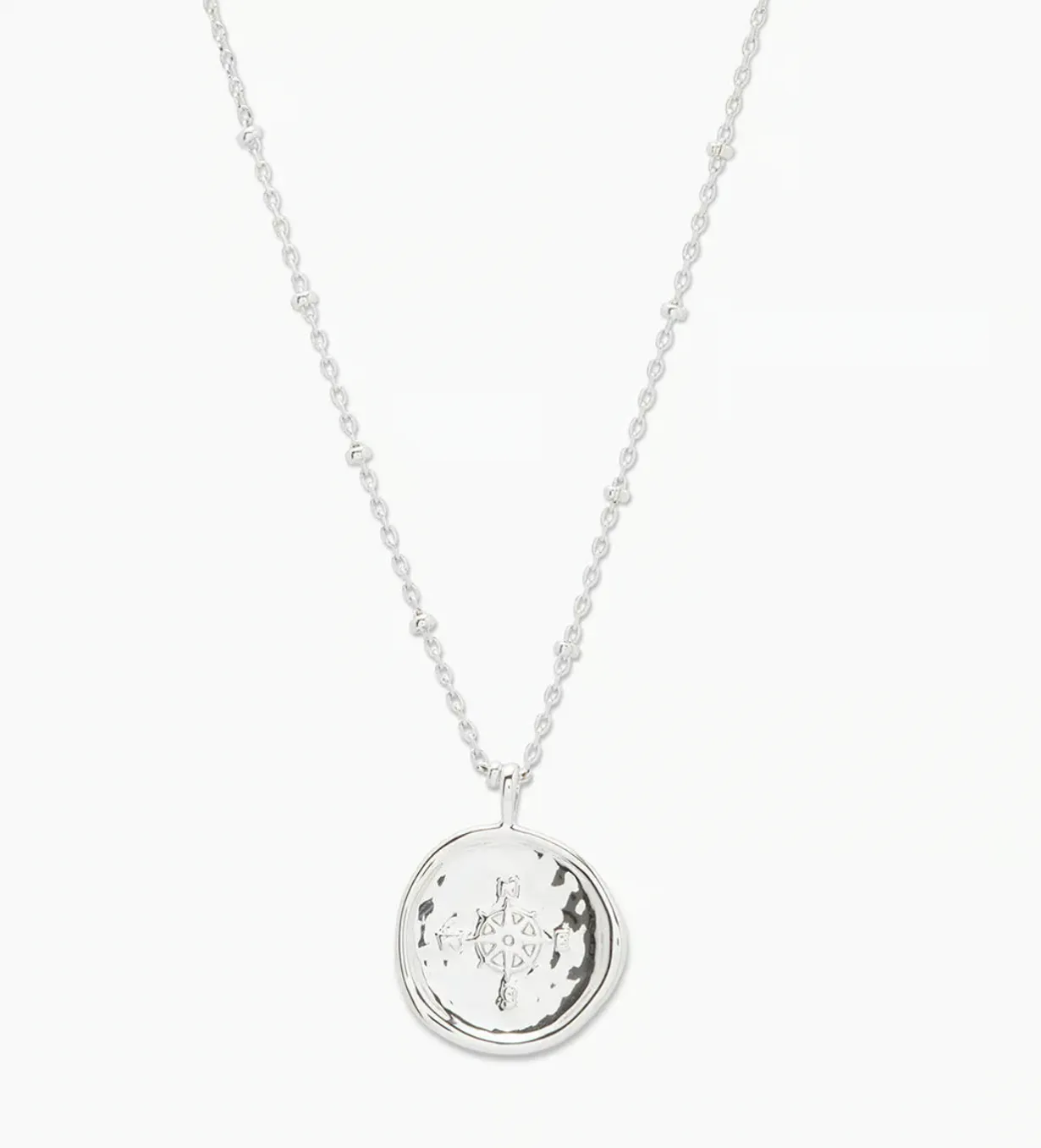 Compass Coin Necklace (silver)