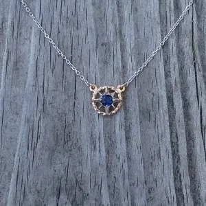 Compass Rose Petite 14K Two-Tone Gold Rope Rim and Diamond Necklace