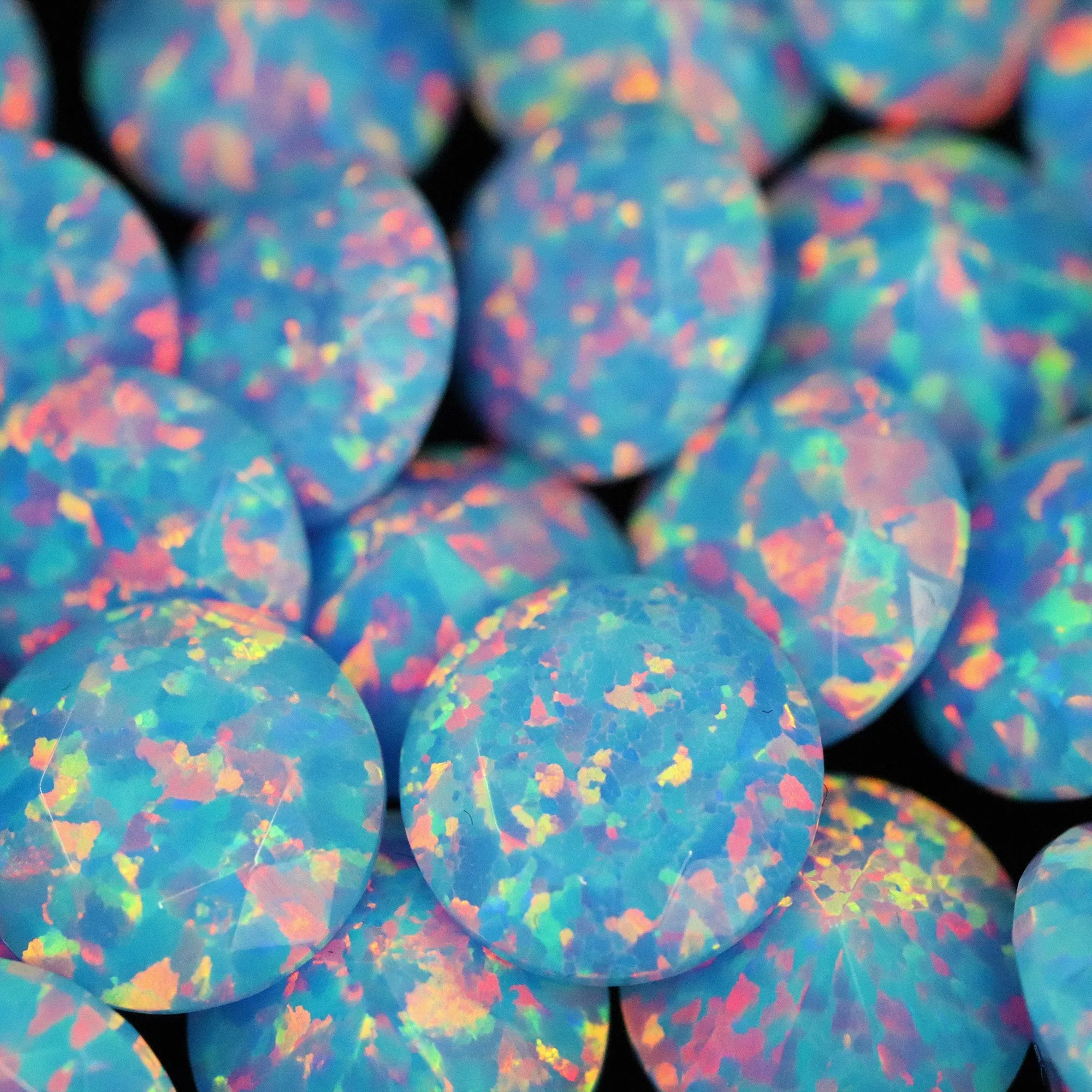 Cotton Candy Diamond Cut Faceted Opal Stones