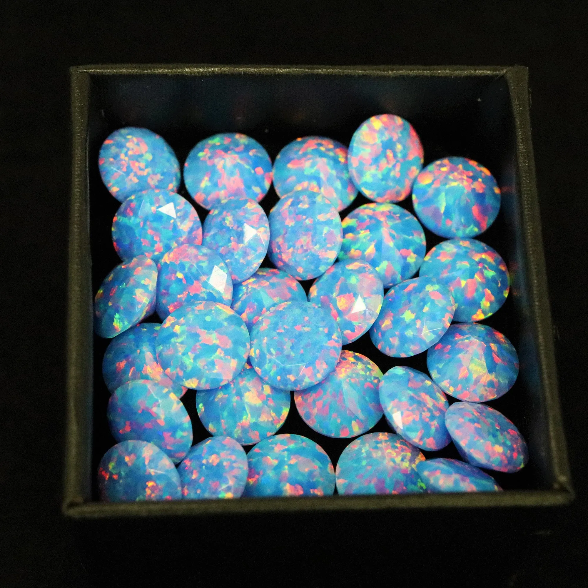 Cotton Candy Diamond Cut Faceted Opal Stones