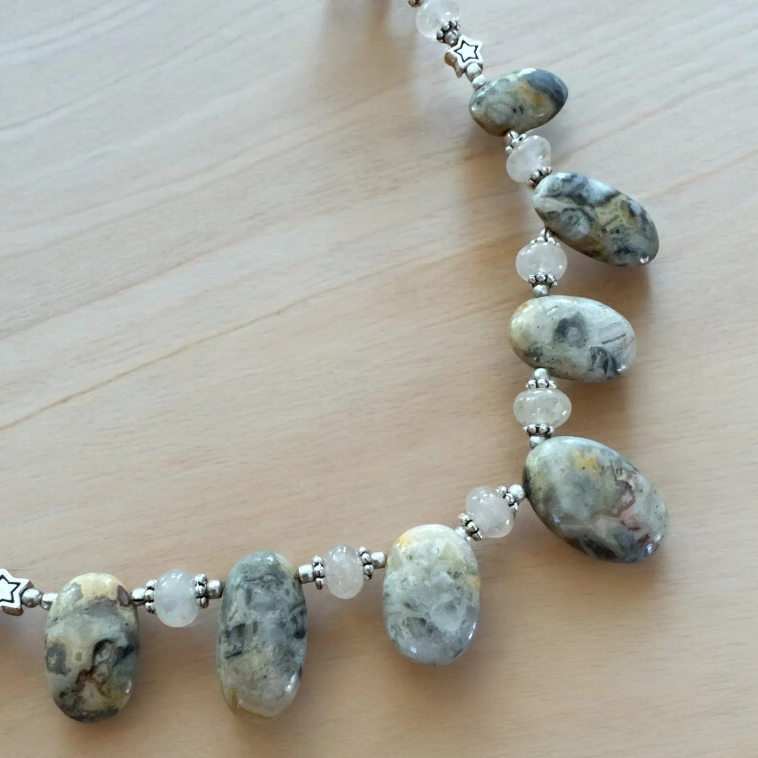 Crazy Lace Agate & Rose Quartz Necklace