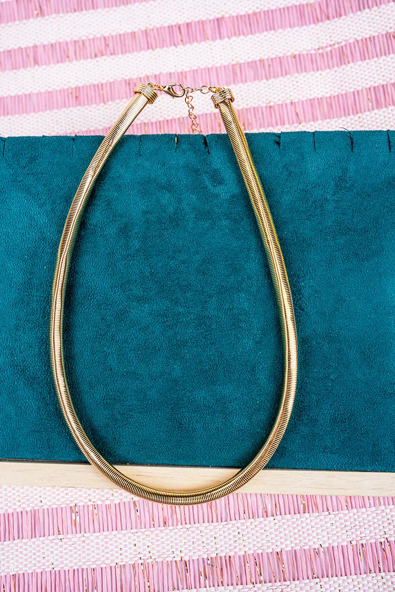 Crowd Pleaser Goldtone Omega Chain Necklace