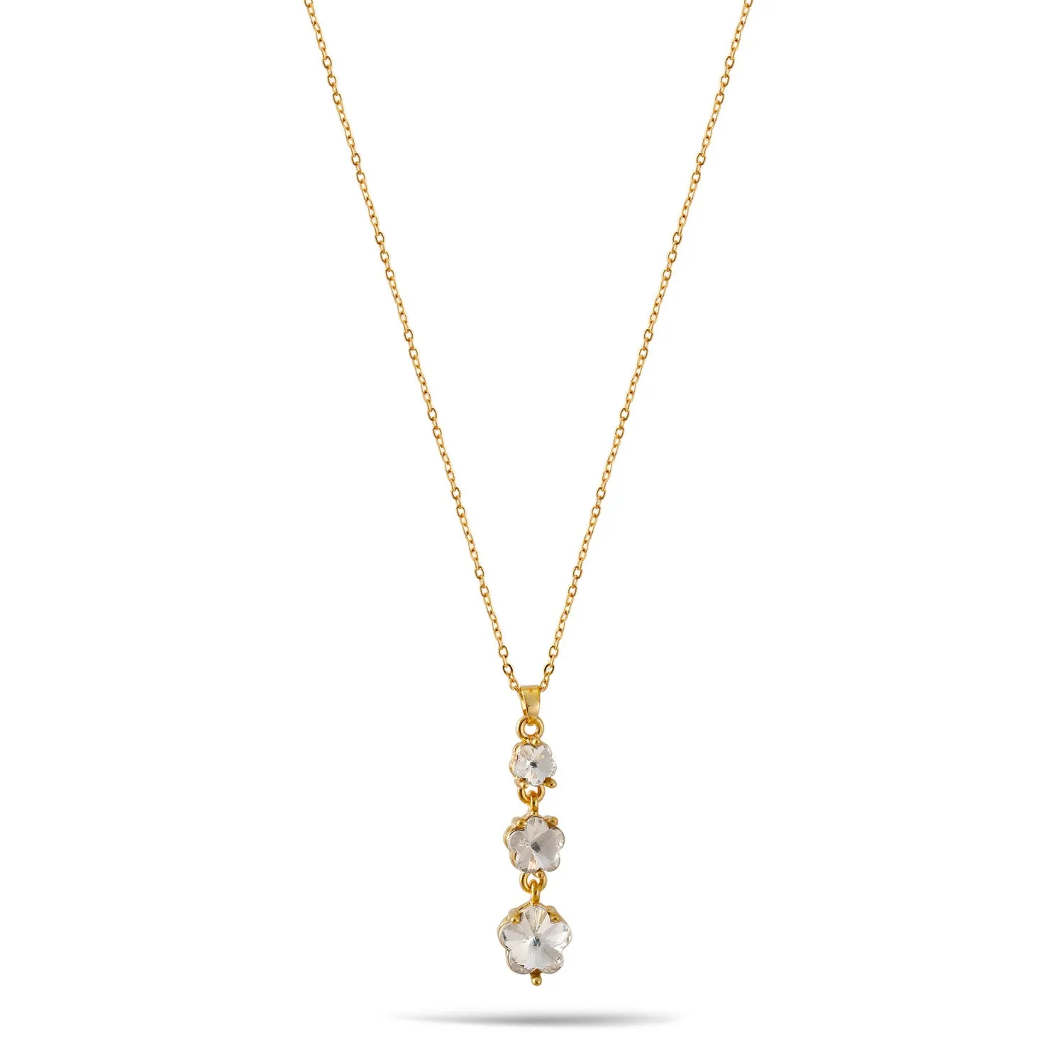 CRYSTAL FLOWER PENDANT NECKLACE #SQ260-060318 (NG11)
