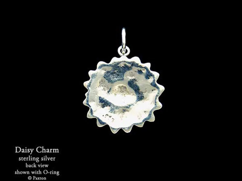 Daisy Flower Charm Necklace Sterling Silver