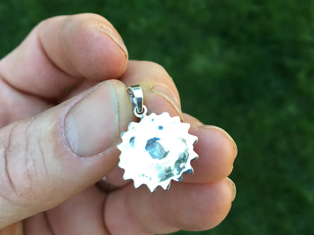 Daisy Flower Charm Necklace Sterling Silver