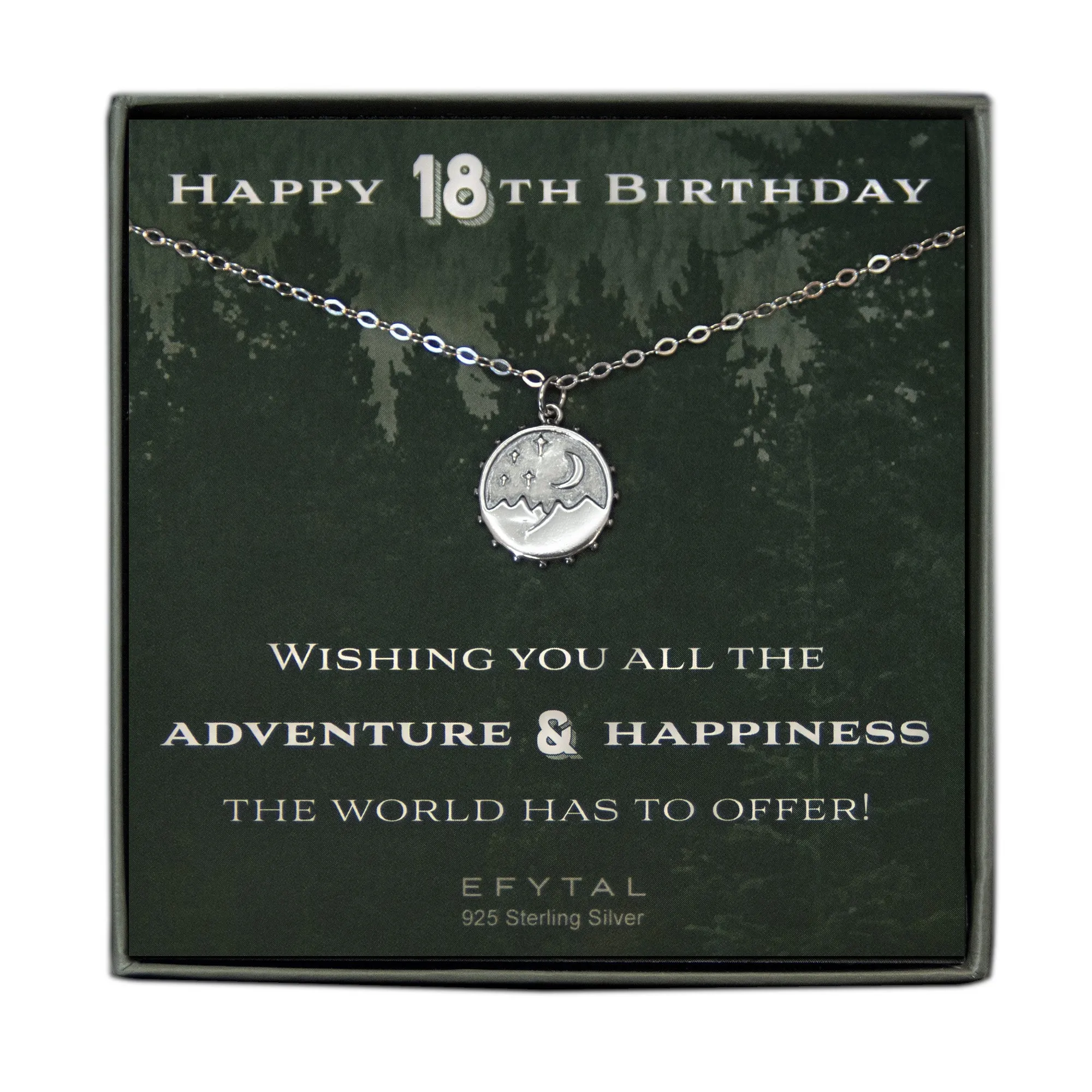danenberg mountain motif necklace • happy 18th birthday