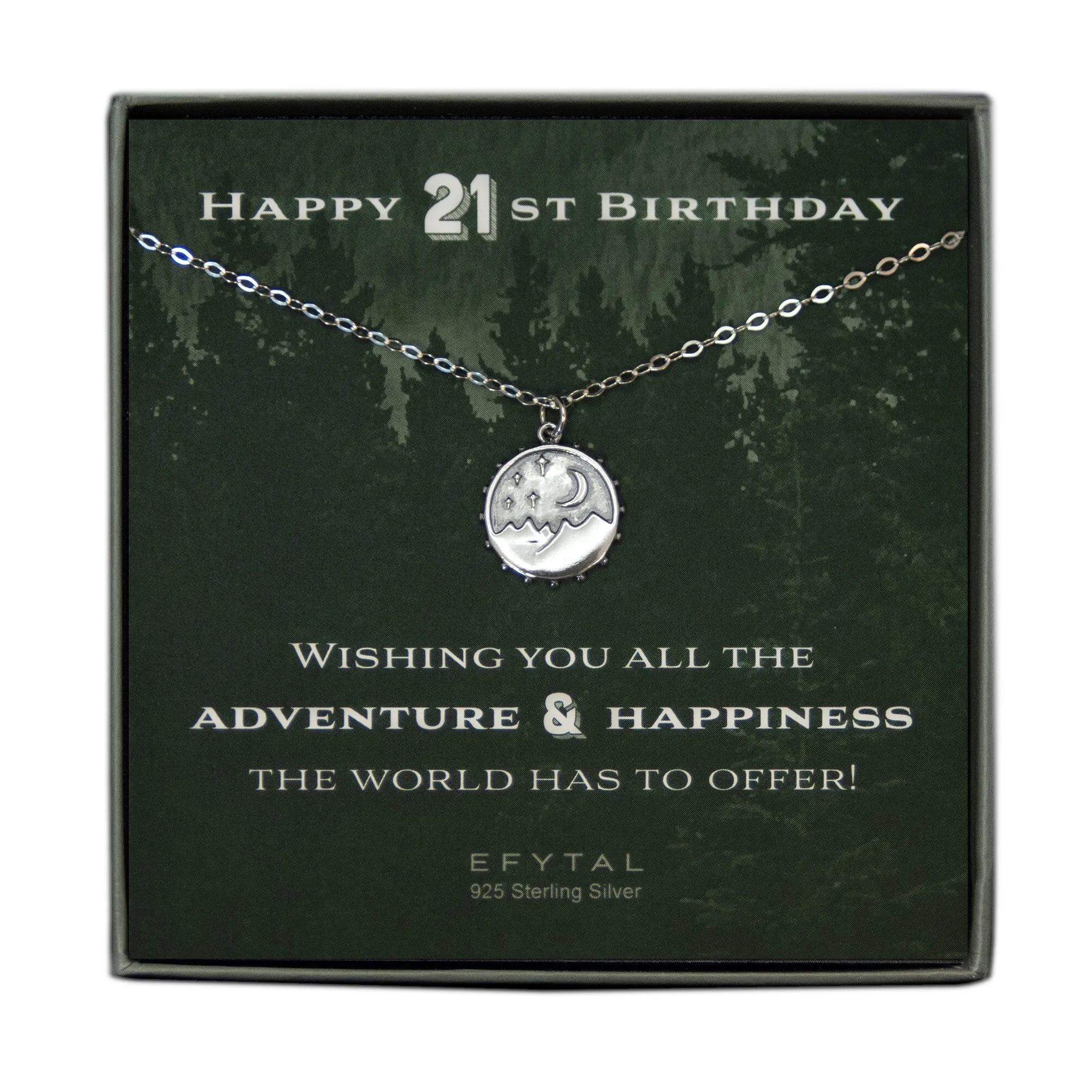 danenberg mountain motif necklace • happy 21st birthday