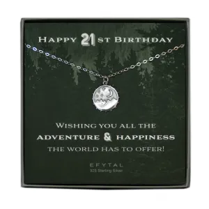 danenberg mountain motif necklace • happy 21st birthday