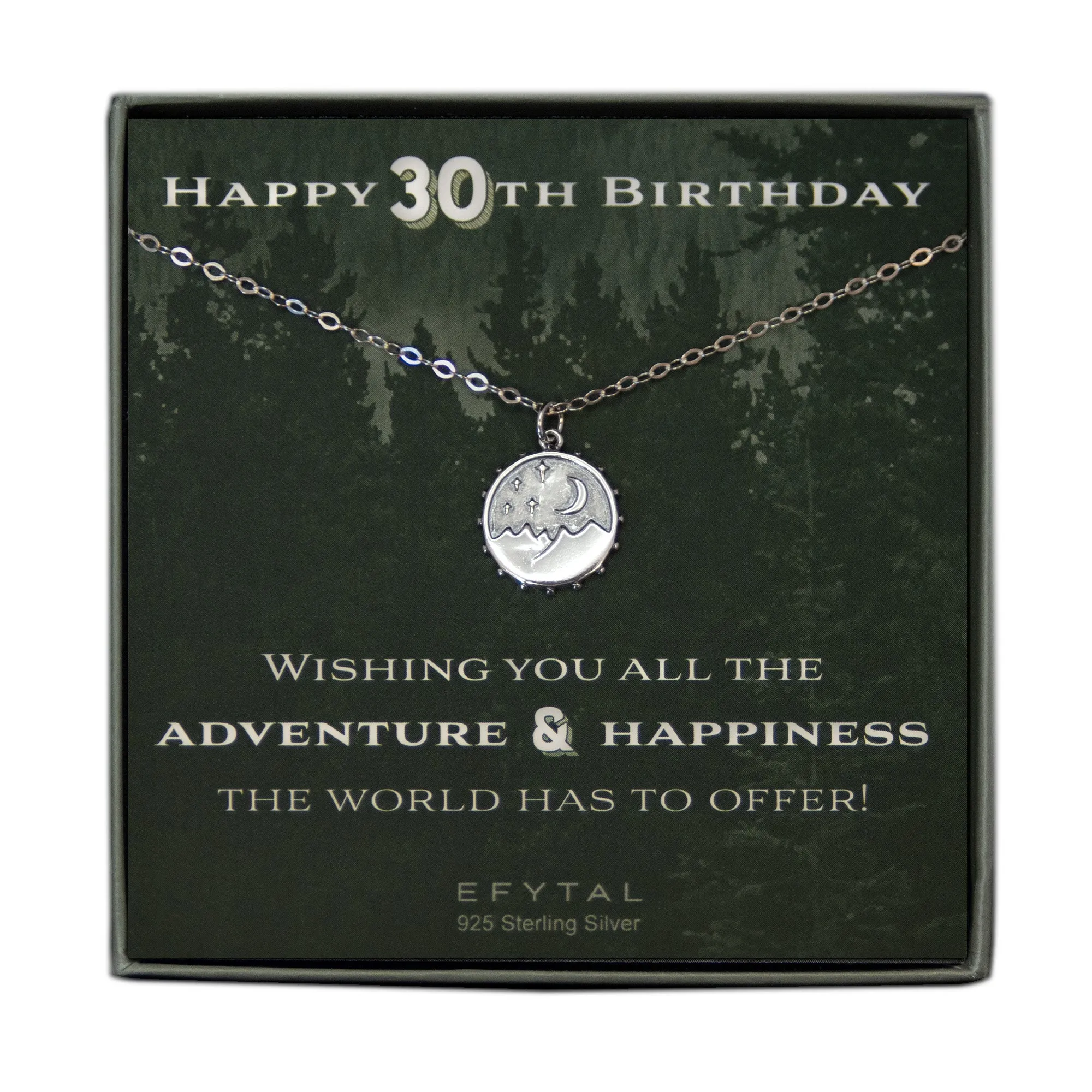 danenberg mountain motif necklace • happy 30th birthday
