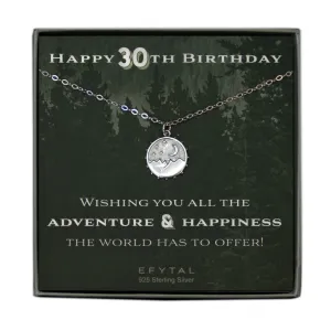 danenberg mountain motif necklace • happy 30th birthday