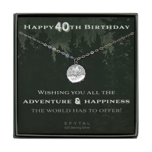 danenberg mountain motif necklace • happy 40th birthday