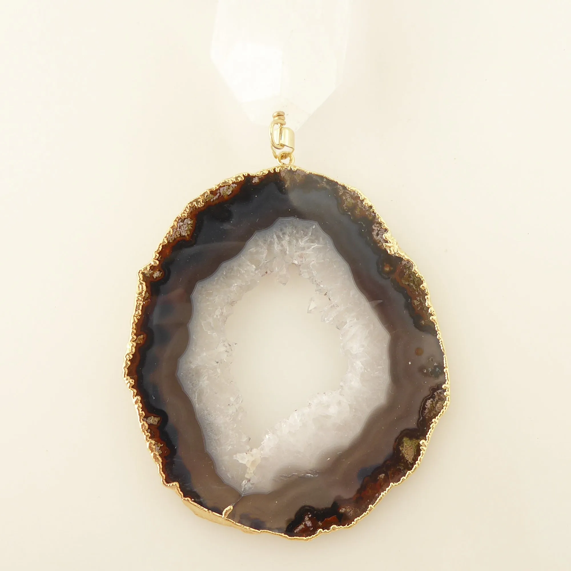 Dark agate slice necklace