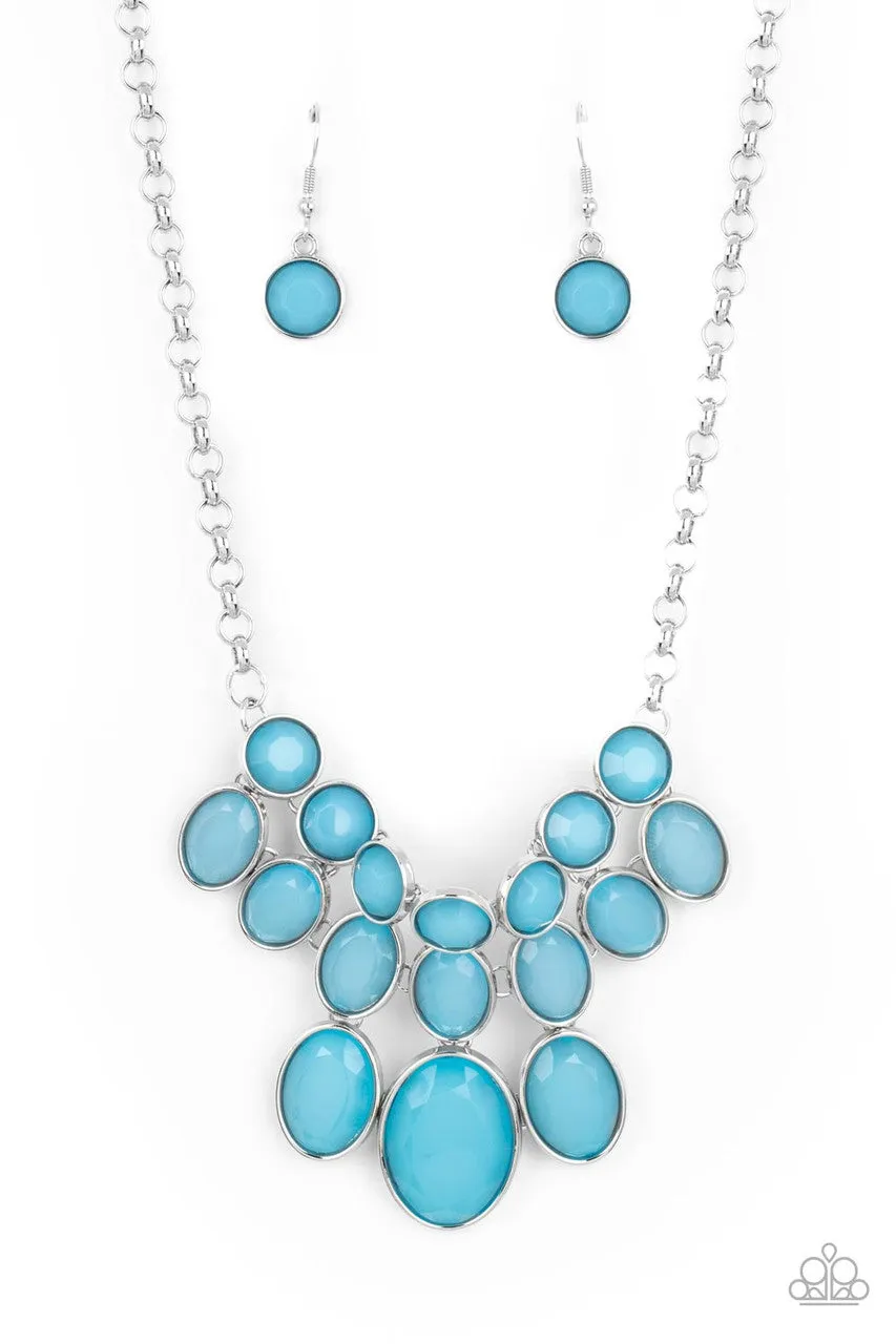 Delectable Daydream - Blue - Faceted Bead Statement Paparazzi Short Necklace