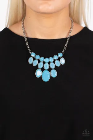 Delectable Daydream - Blue - Faceted Bead Statement Paparazzi Short Necklace