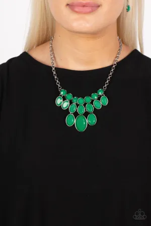 Delectable Daydream - Green - Faceted Bead Statement Paparazzi Short Necklace