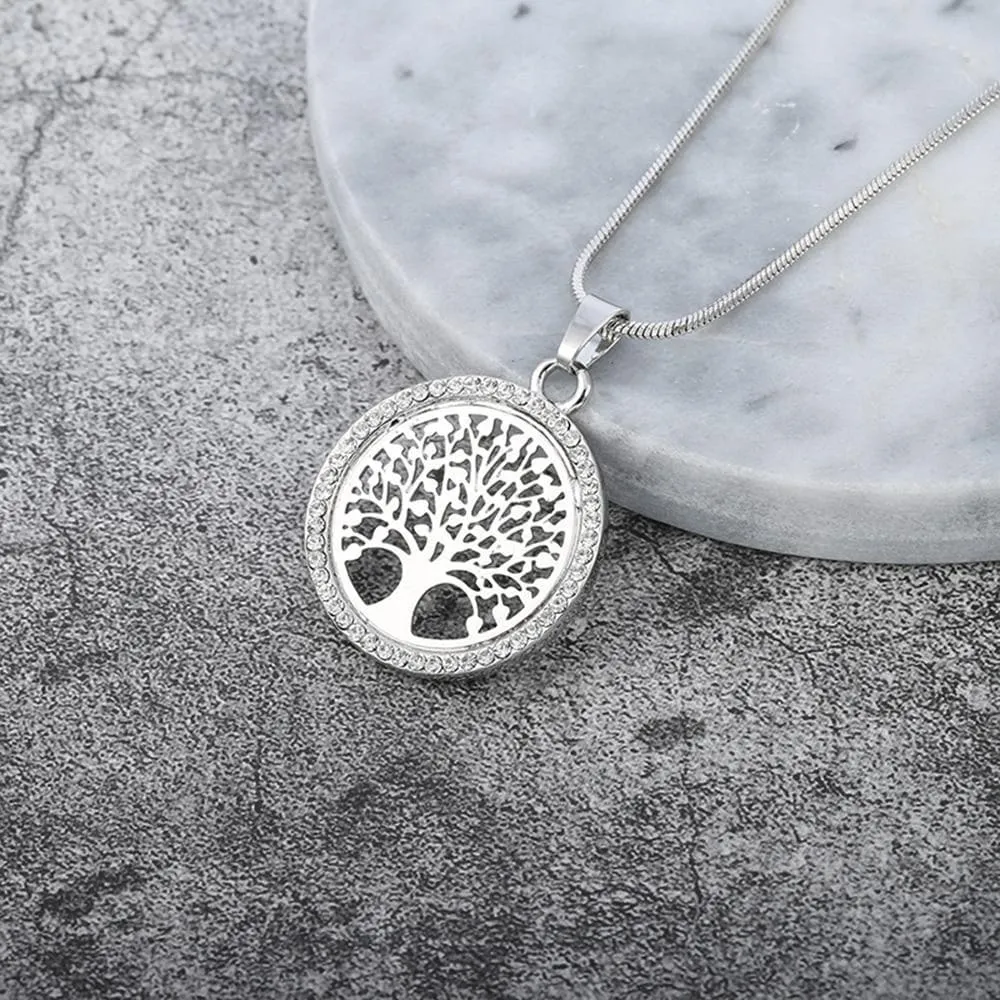 Delicate Jeweled Tree of Life Pendant Necklace