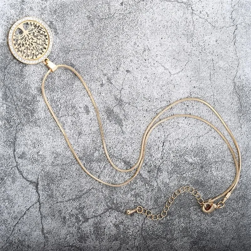 Delicate Jeweled Tree of Life Pendant Necklace