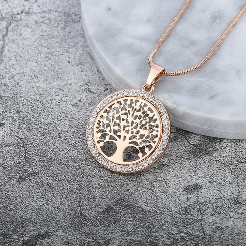 Delicate Jeweled Tree of Life Pendant Necklace