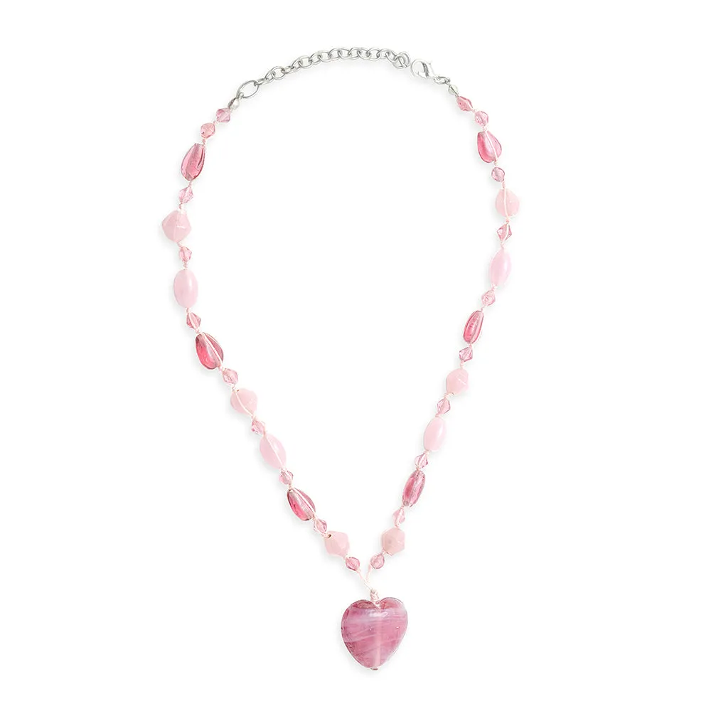 Desert Rose Heart Necklace