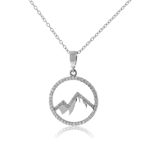 Diamond Mountain Silhouette in Circle Necklace