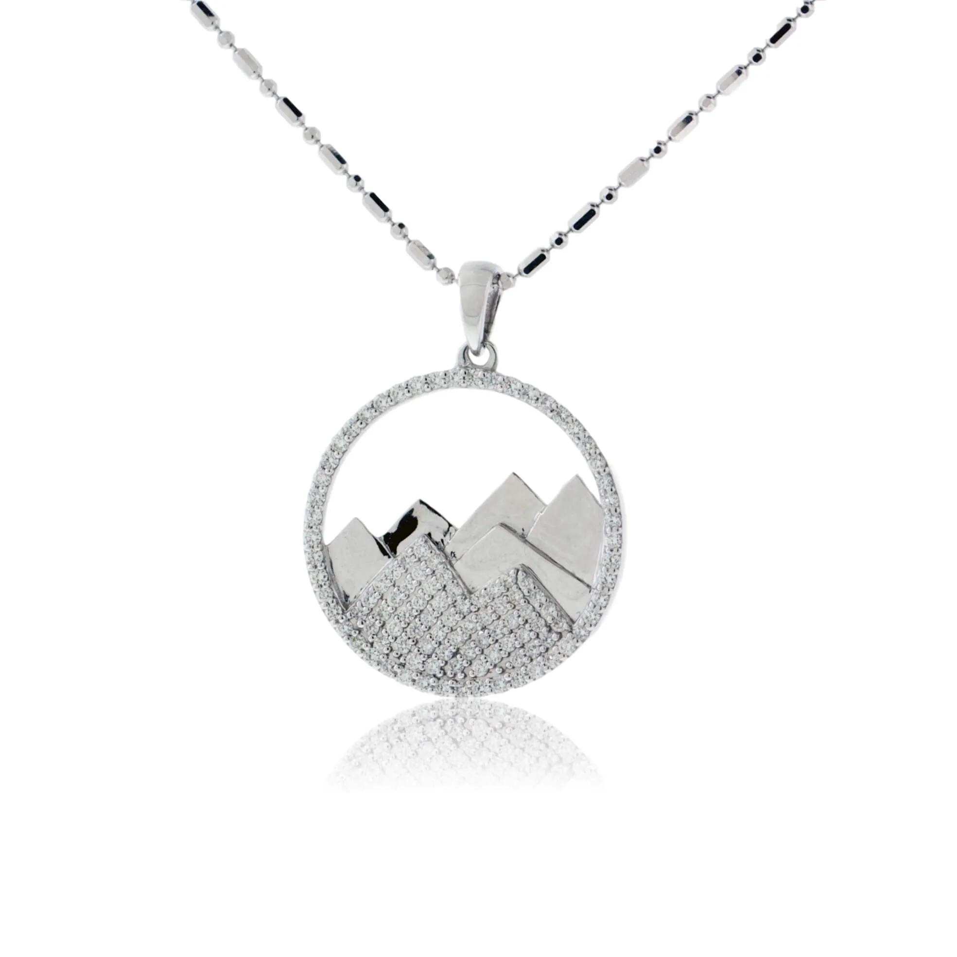Diamond Mountain Silhouette in Circle Necklace
