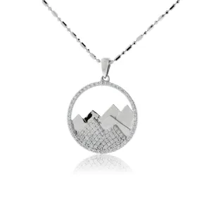 Diamond Mountain Silhouette in Circle Necklace